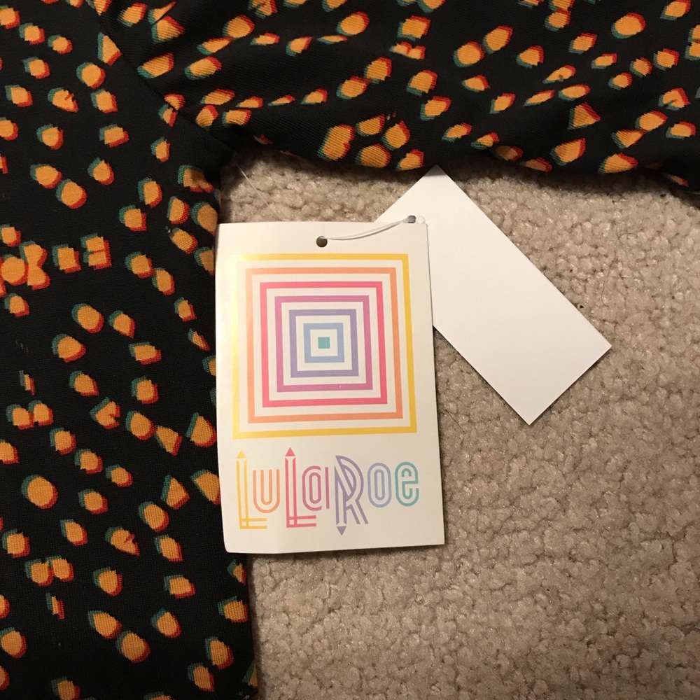 LuLaRoe Julia Dress Woman’s Size XXS Black Orange - Picture 2 of 7